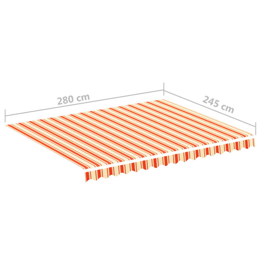 vidaXL Tissu de remplacement pour auvent Jaune et orange 3x2,5 m