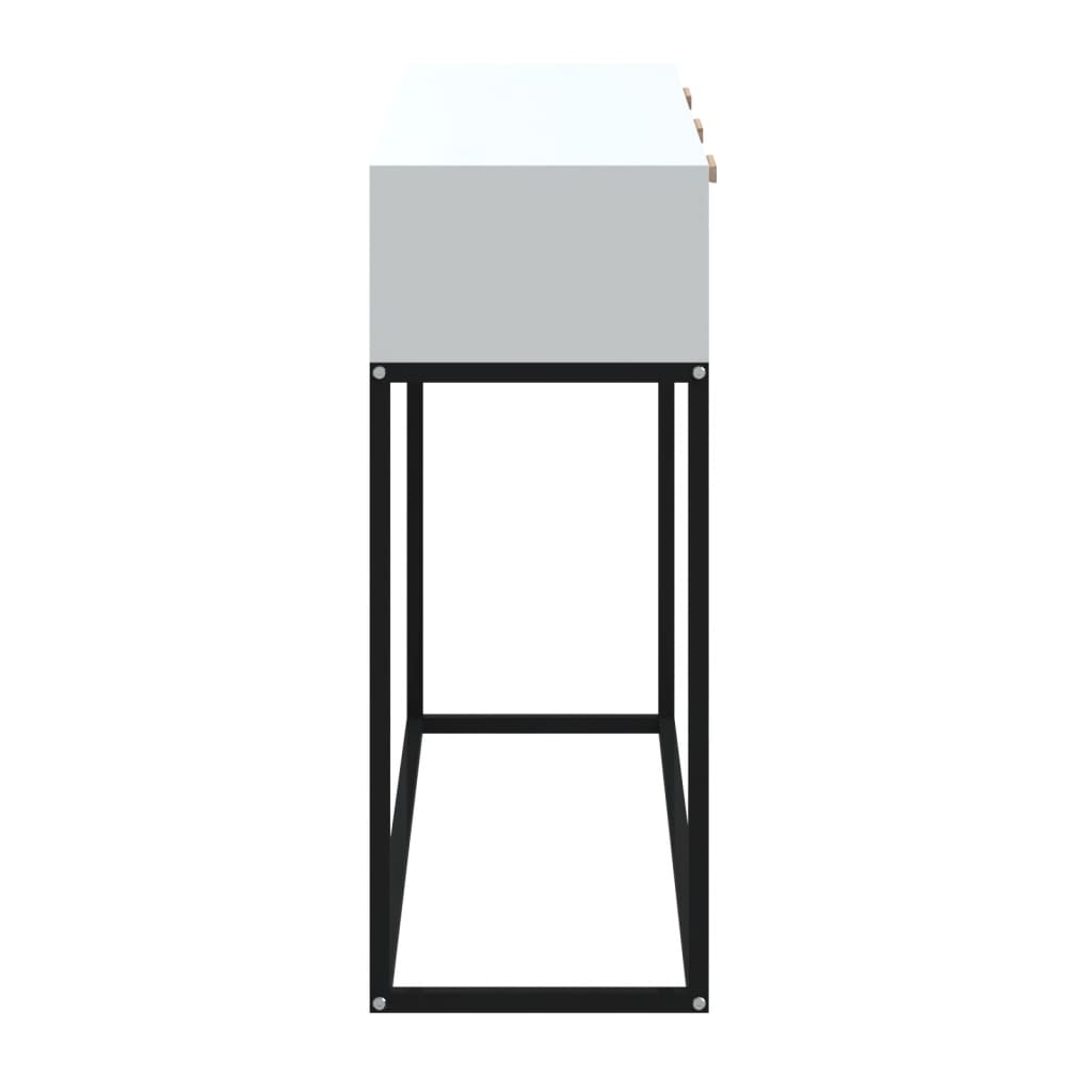 vidaXL Table console blanc 105x30x75 cm bois d'ingénierie et fer