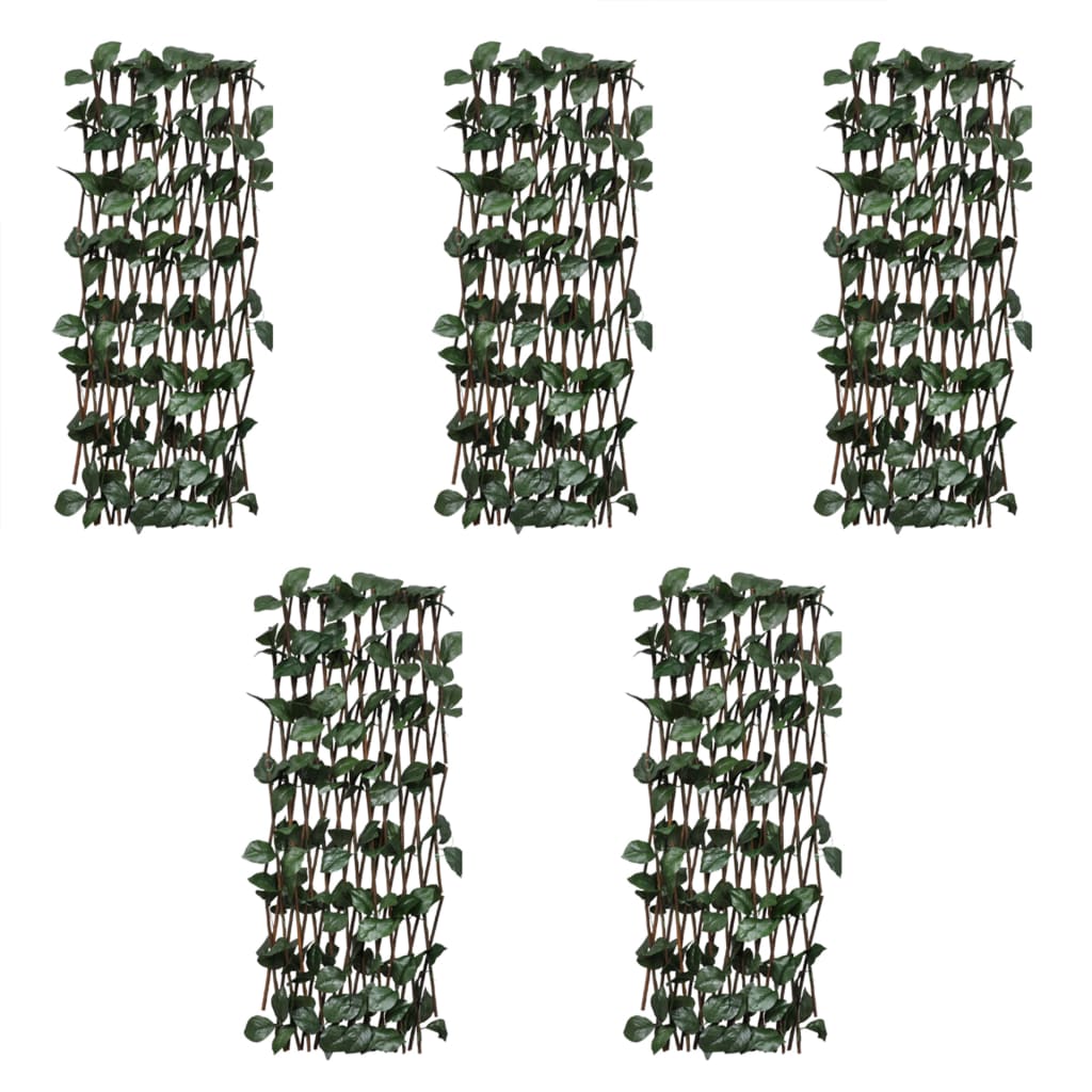 vidaXL Clôtures treillis de saule 5pcs feuille artificielle 180x120 cm