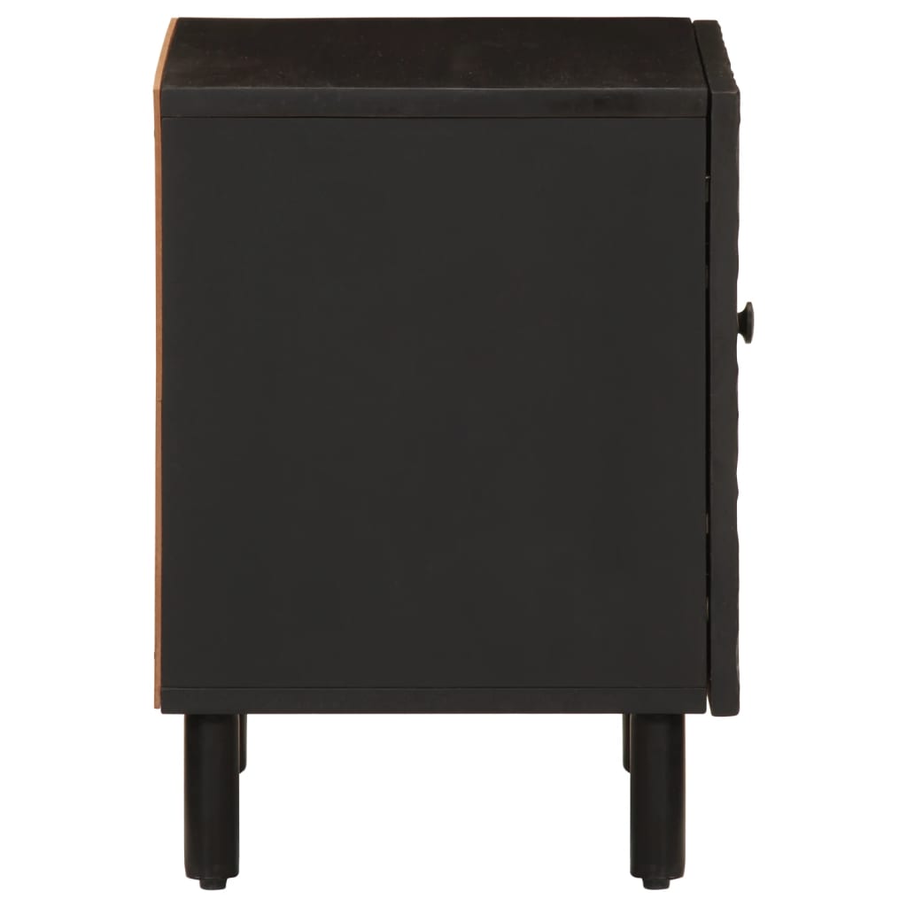 vidaXL Table de chevet noir 40x33x46 cm bois de manguier solide