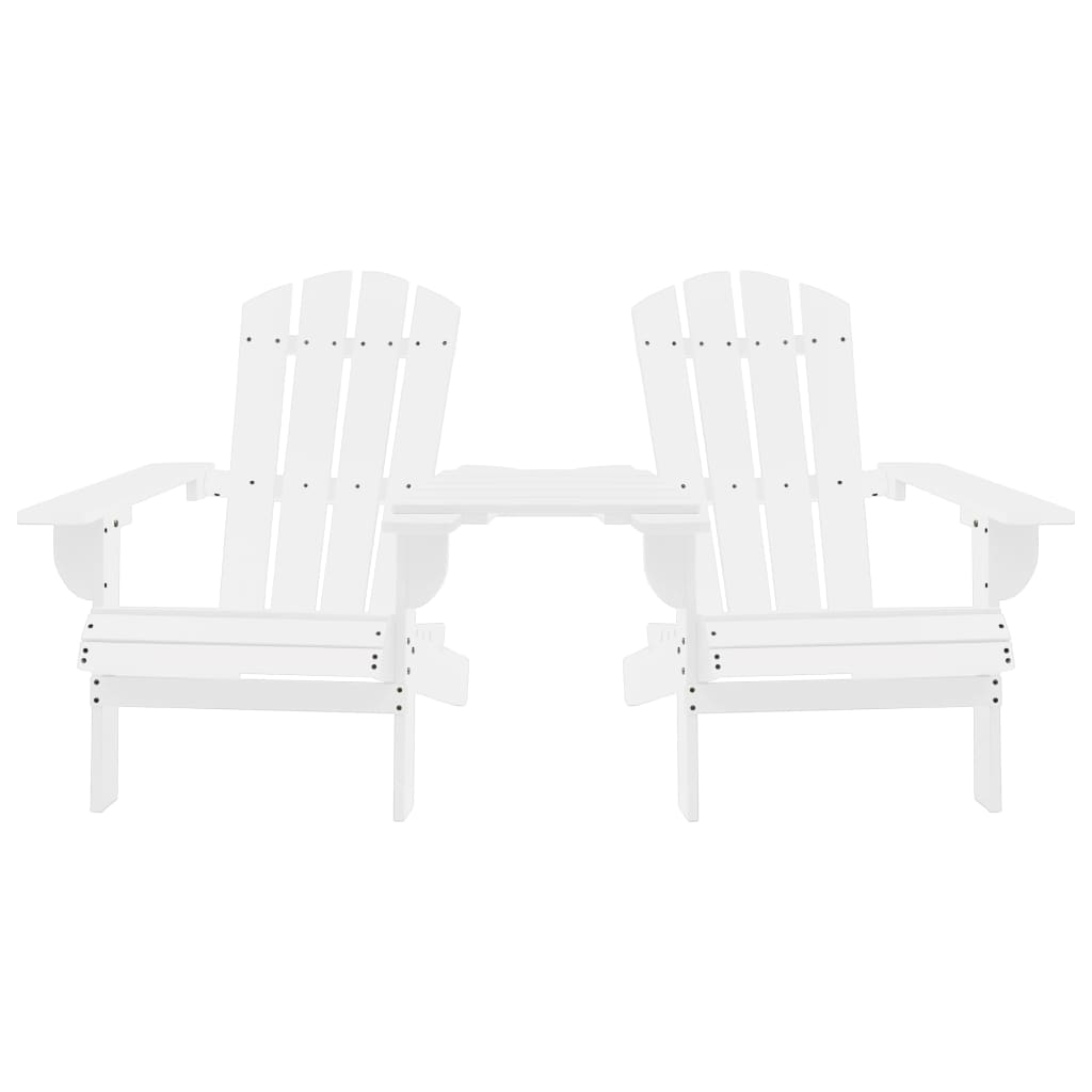 vidaXL Chaises de jardin Adirondack avec table bois de sapin blanc