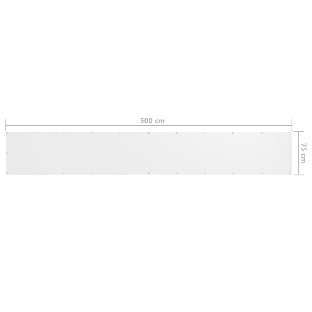 vidaXL Écran de balcon Blanc 75x500 cm Tissu Oxford