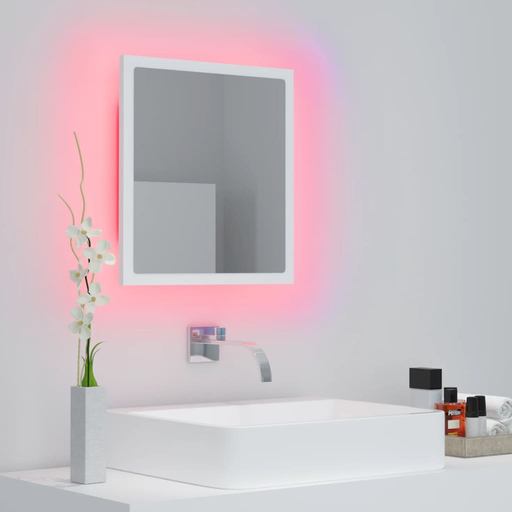 vidaXL Miroir à LED de salle de bain Blanc 40x8,5x37 cm Acrylique