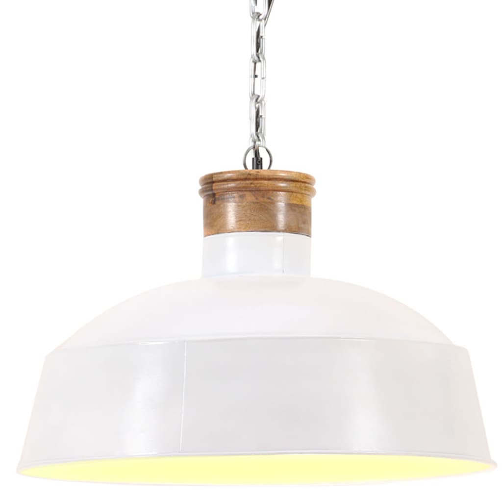 vidaXL Lampe suspendue industrielle 58 cm Blanc E27