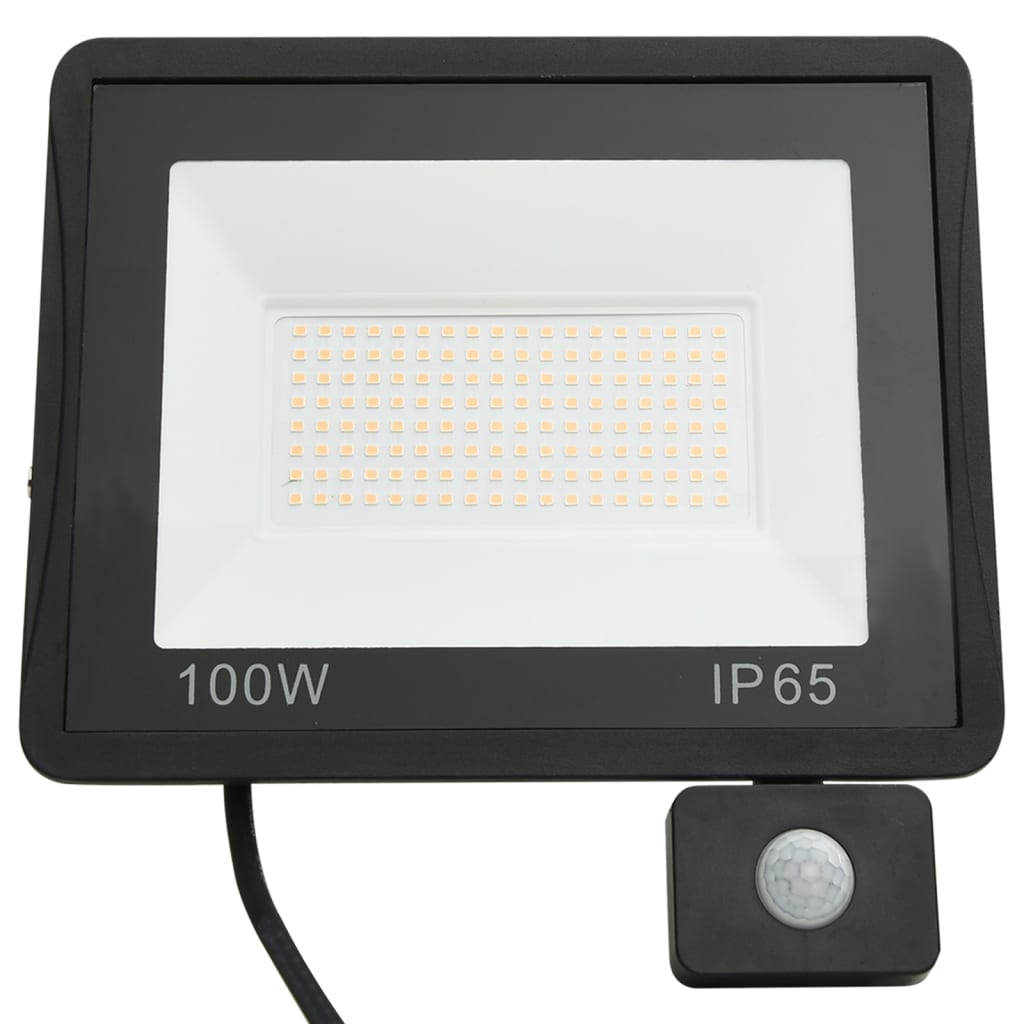 vidaXL Projecteur à LED avec capteur 100 W Blanc chaud