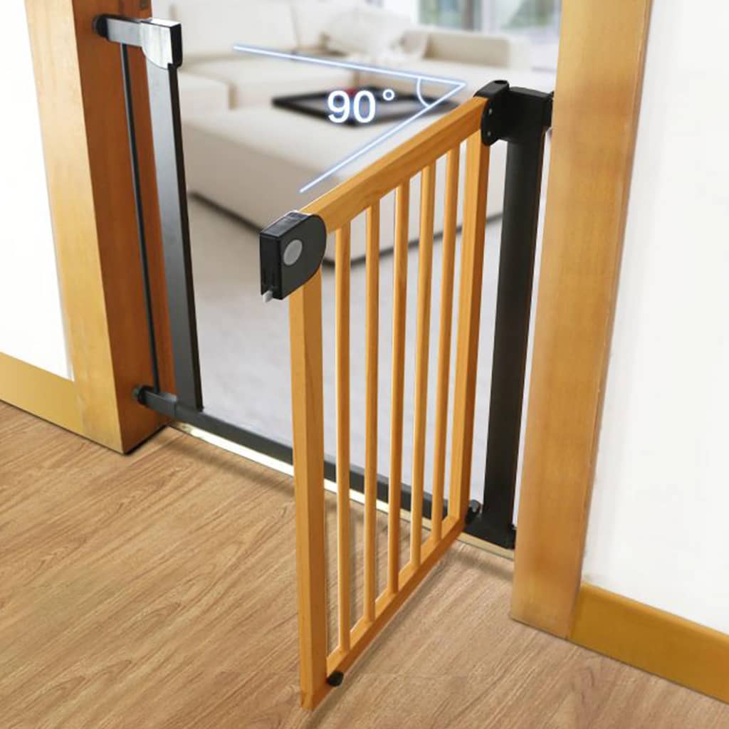 Baninni Barrière de sécurité bébé Woody Métal et bois 76-83 cm