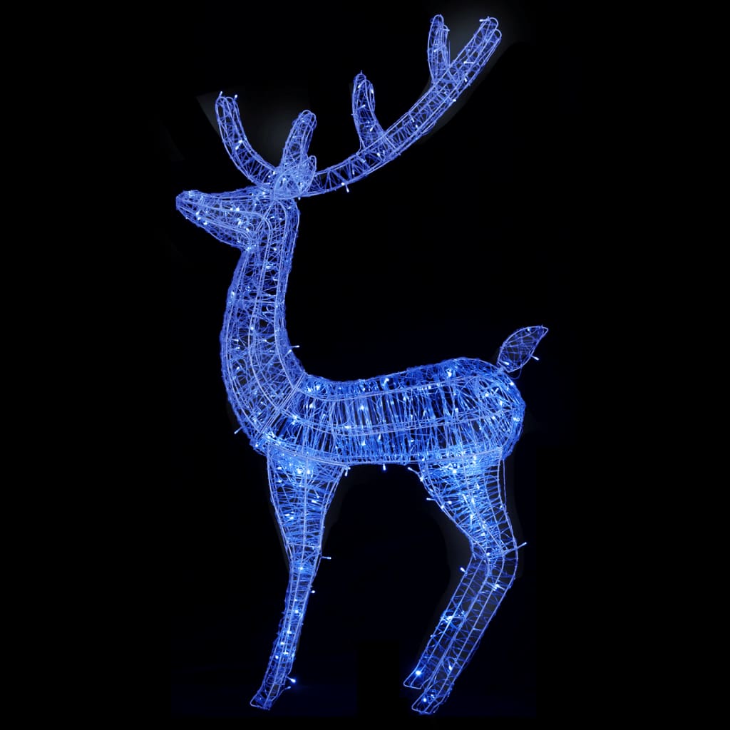 vidaXL Rennes de Noël XXL Acrylique 250 LED 2 pcs 180 cm Bleu