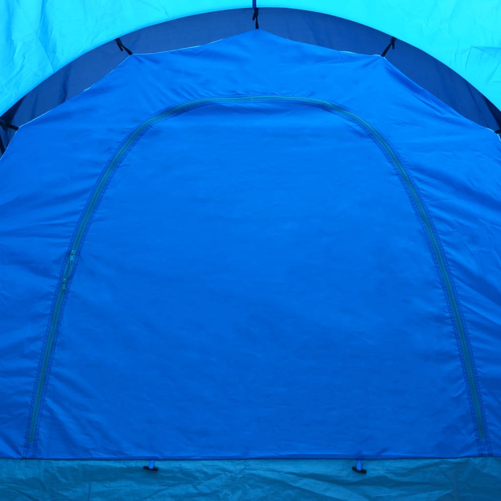 vidaXL Tente de camping tissu 9 personnes bleu foncé et bleu