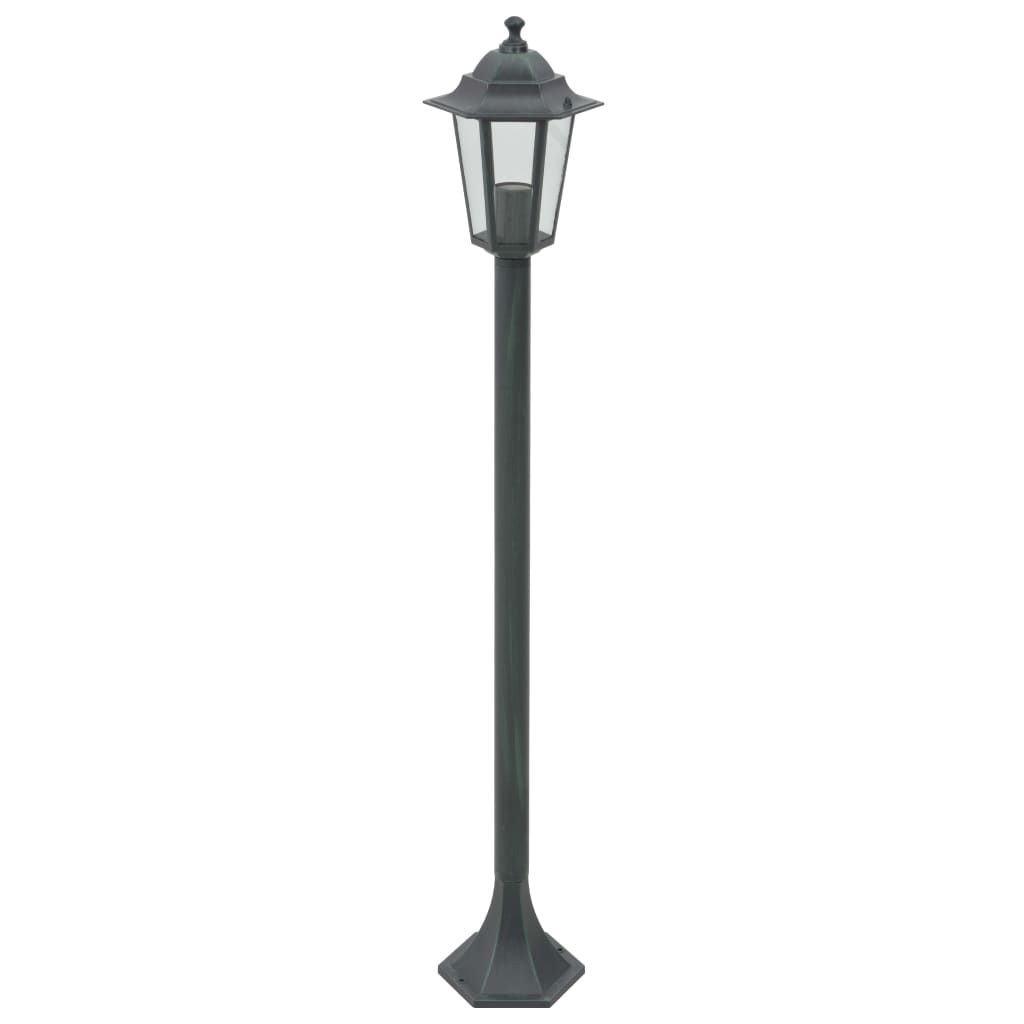 vidaXL Lampe de jardin à piquet 6 pcs E27 110 cm Aluminium Vert foncé