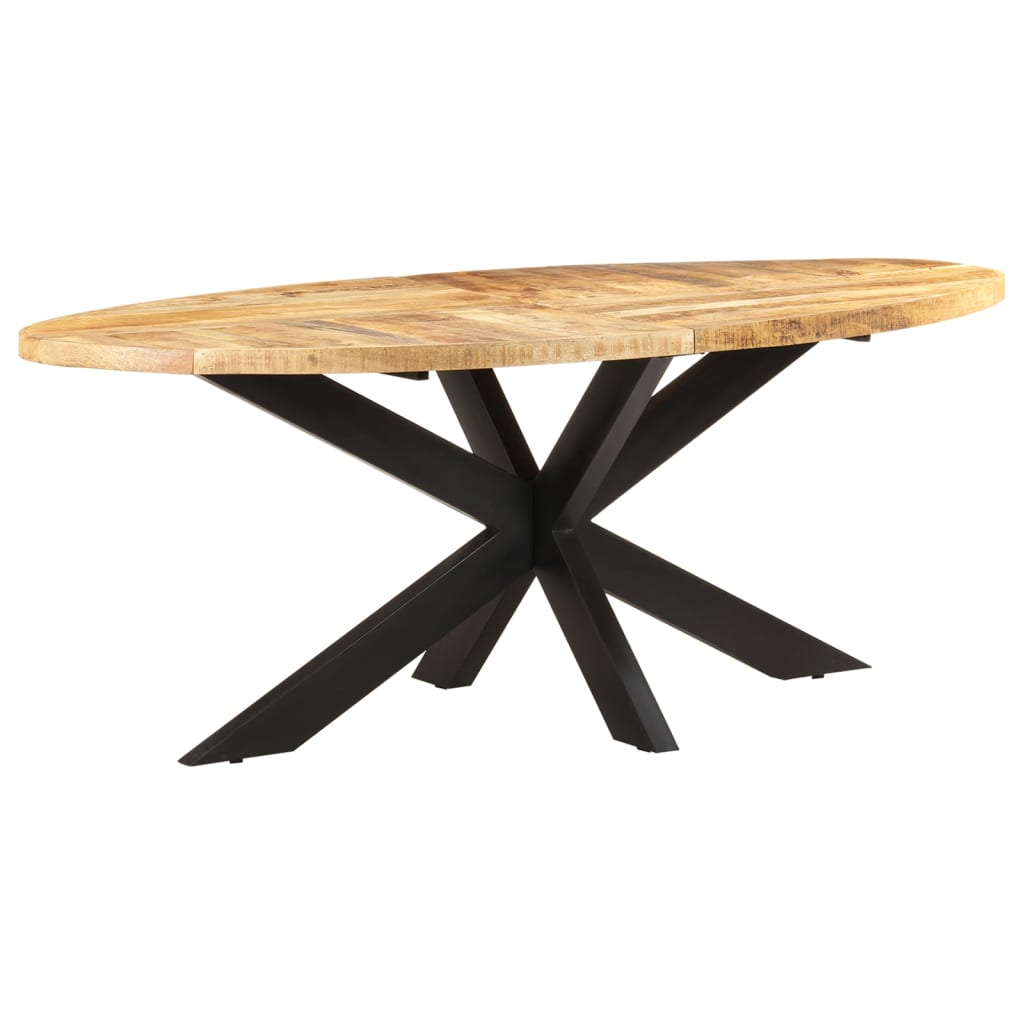 vidaXL Table à dîner ovale 200x100x75 cm Bois de manguier brut