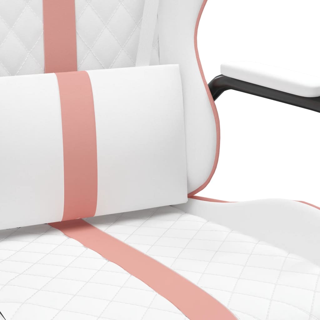 vidaXL Chaise de jeu de massage rose et blanc similicuir