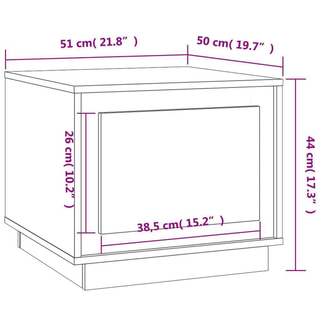 vidaXL Table basse blanc 51x50x44 cm bois d'ingénierie