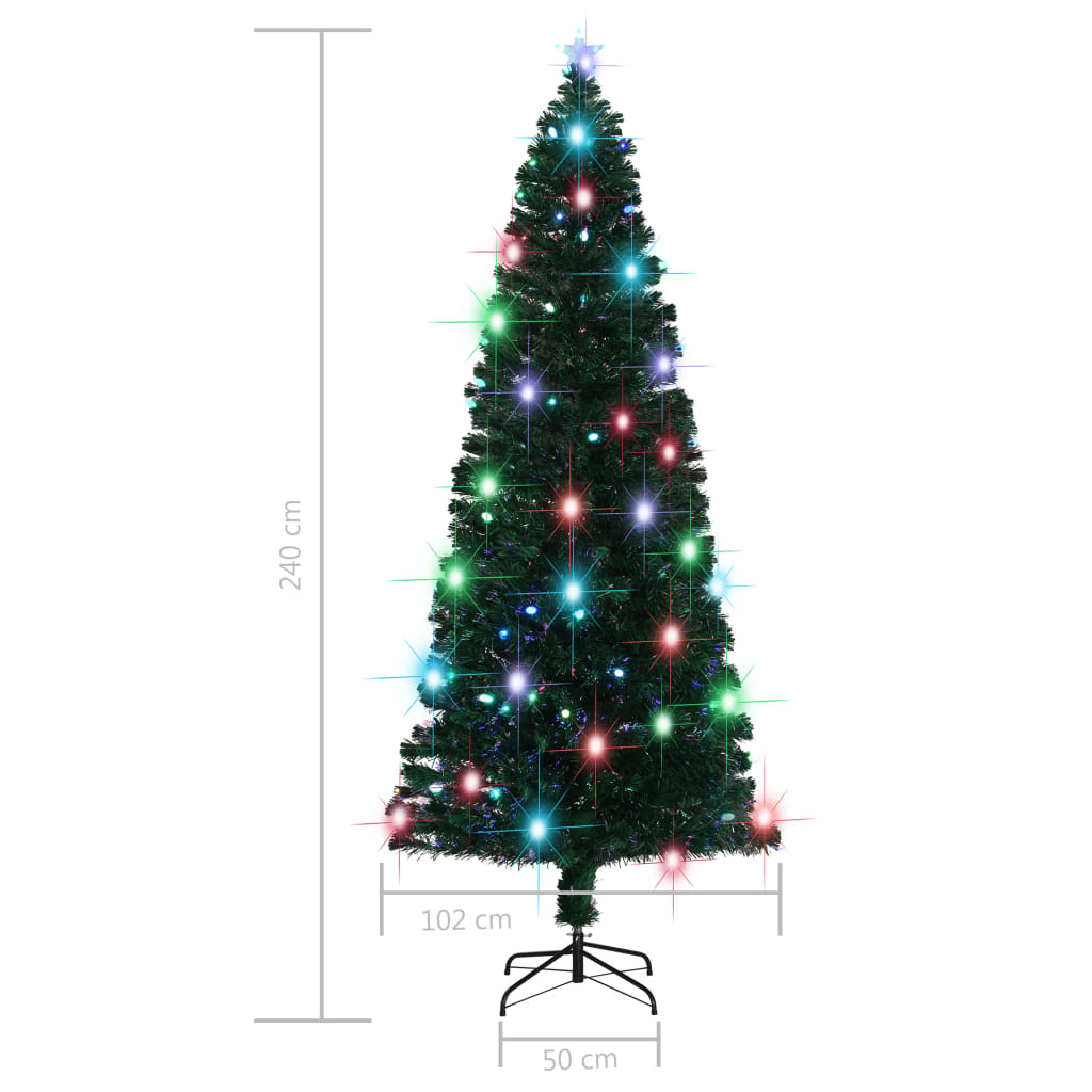 vidaXL Arbre de Noël pré-éclairé avec support 240 cm fibre optique