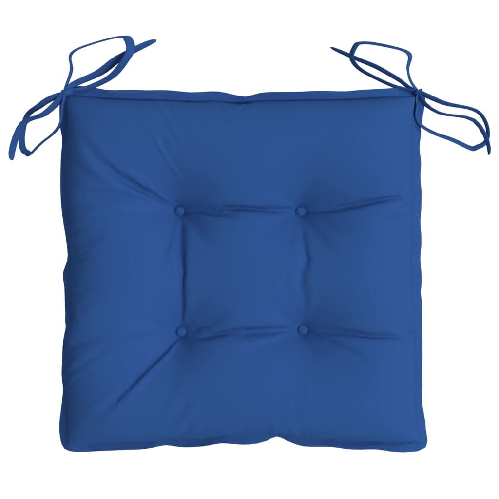 vidaXL Coussins de chaise 2 pcs Bleu 50x50x7 cm Tissu