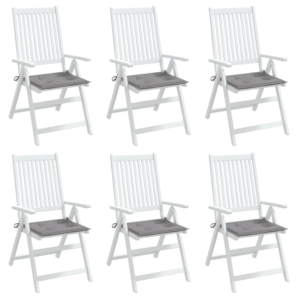 vidaXL Coussins de chaise de jardin 6 pcs gris 40x40x3 cm tissu oxford