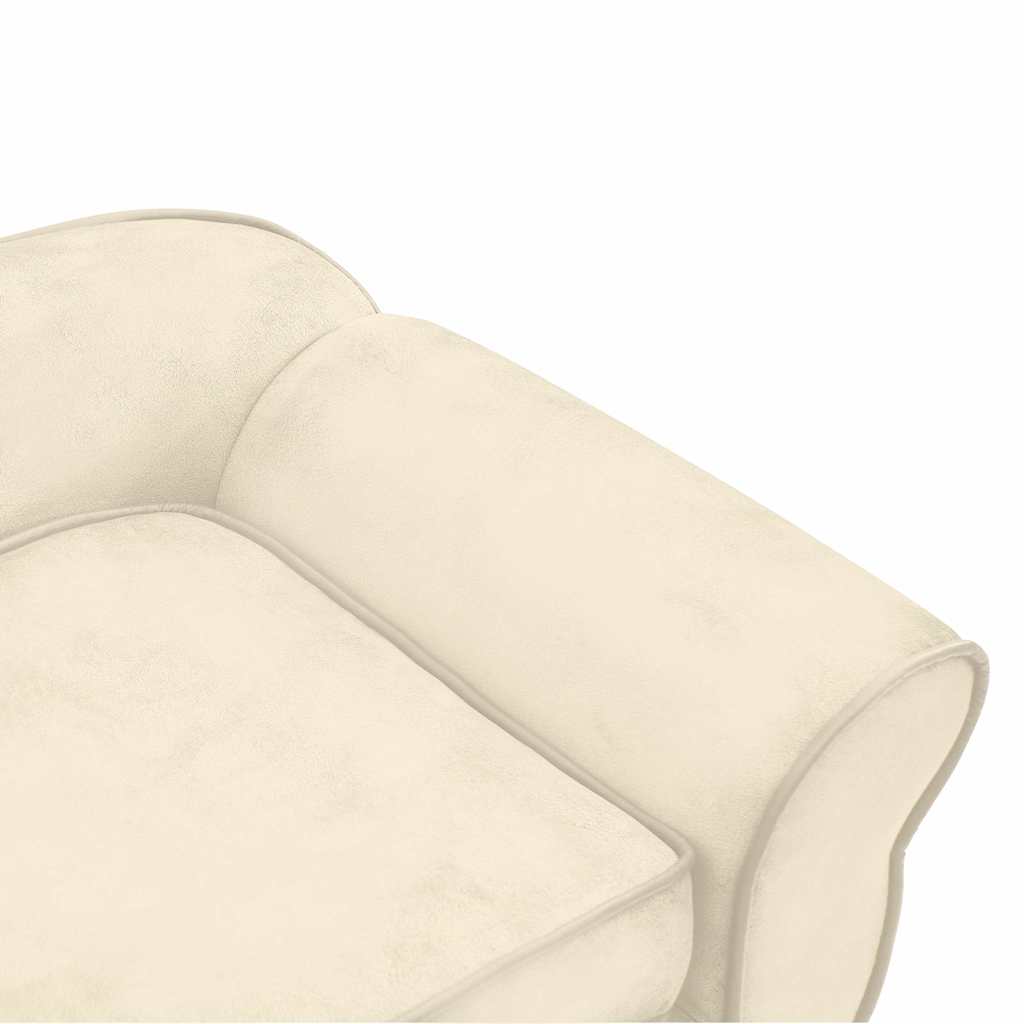 VidaXL Hundesofa, Cremefarben, 72x45x30 Cm – Kuscheliges Plüschsofa Für Kleine Hunde