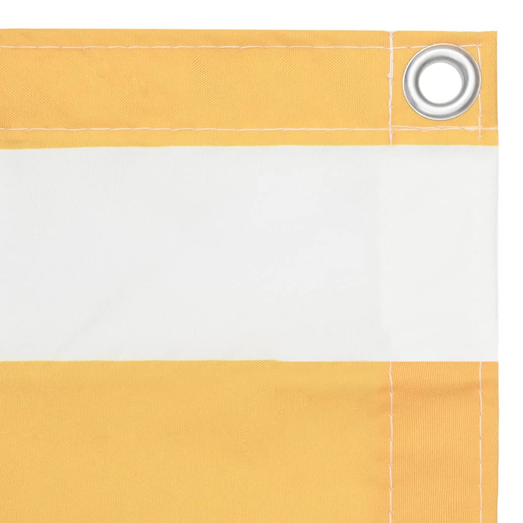 vidaXL Écran de balcon Blanc et jaune 75x500 cm Tissu Oxford