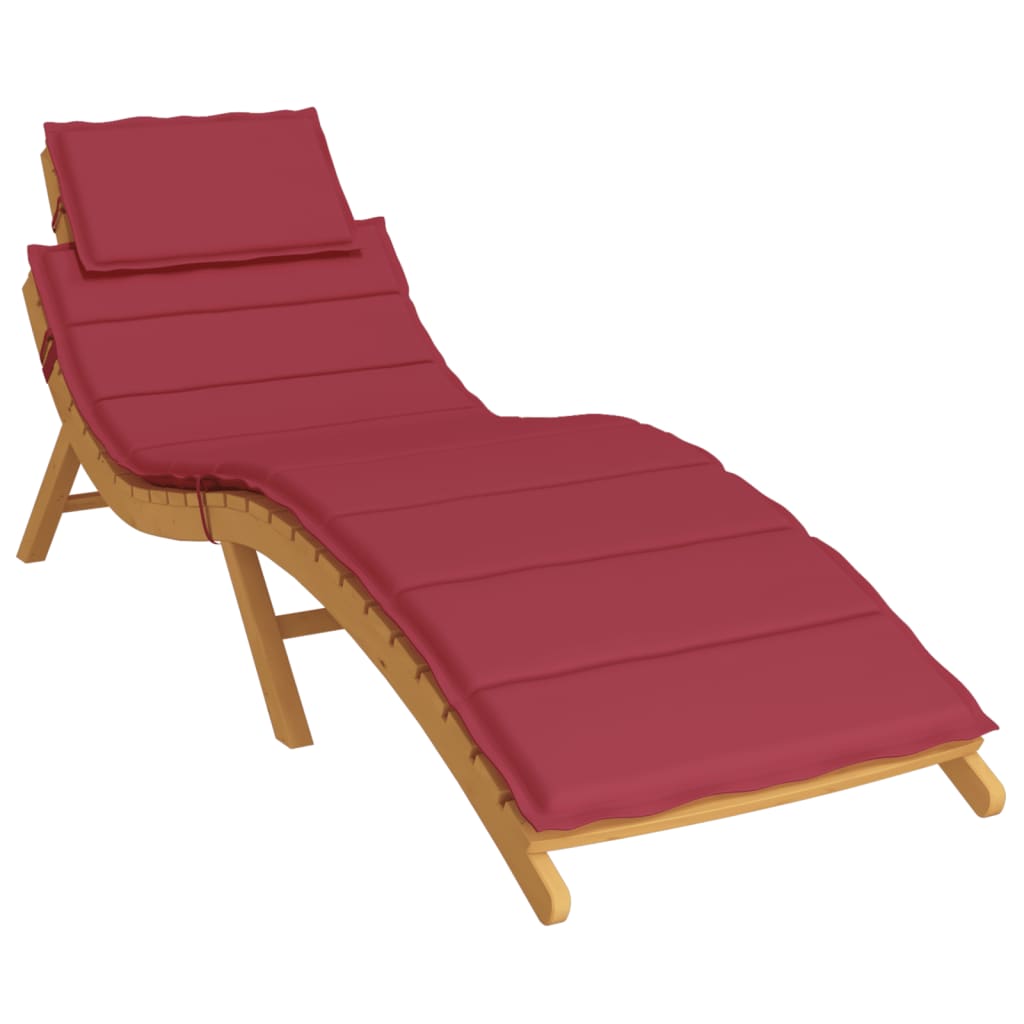 vidaXL Coussin de chaise longue rouge bordeaux 186x58x3cm tissu oxford