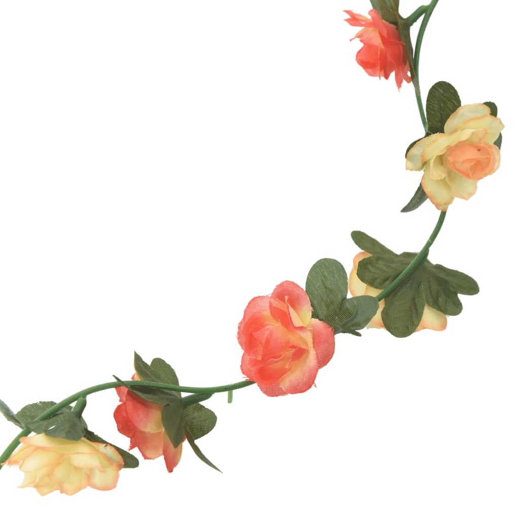 vidaXL Guirlandes de fleurs artificielles 6 pcs rose champagne 240 cm