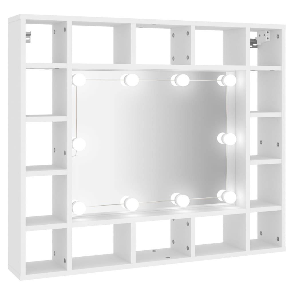 vidaXL Armoire de miroir avec LED Blanc 91x15x76,5 cm