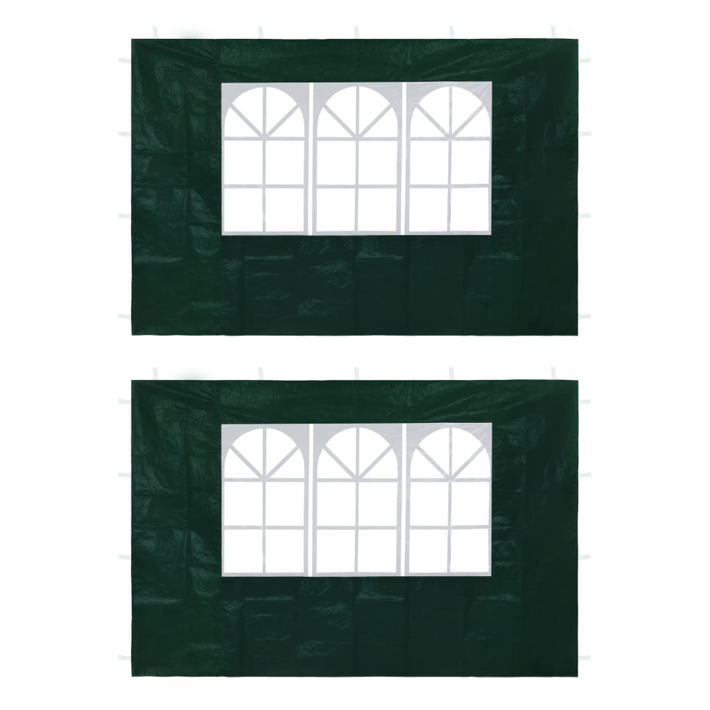 vidaXL Parois latérales de tente de réception 2 pcs avec fenêtre Vert