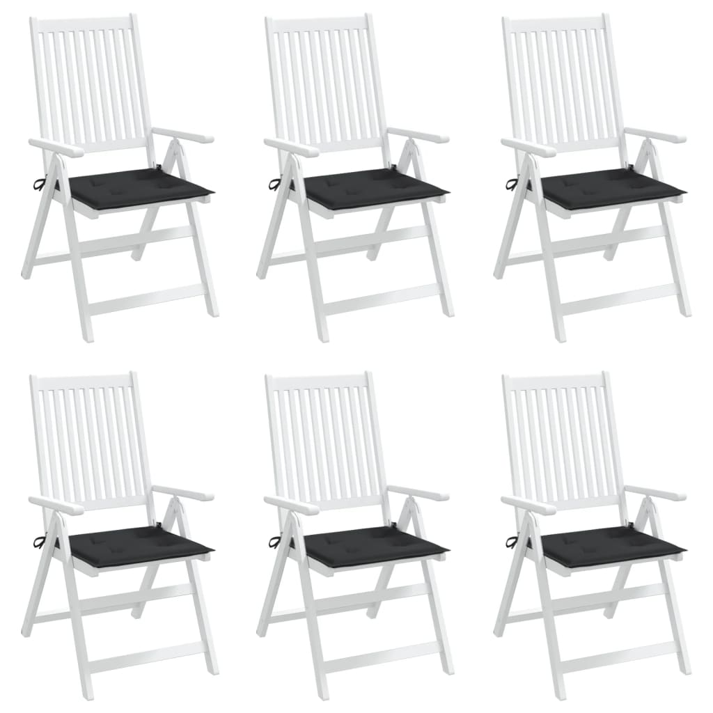 vidaXL Coussins de chaise jardin lot de 6 noir 40x40x3 cm tissu oxford