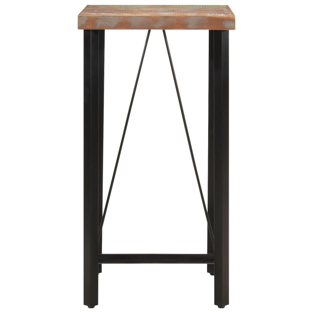 vidaXL Table de bar 55x55x107 cm bois massif de récupération et fer