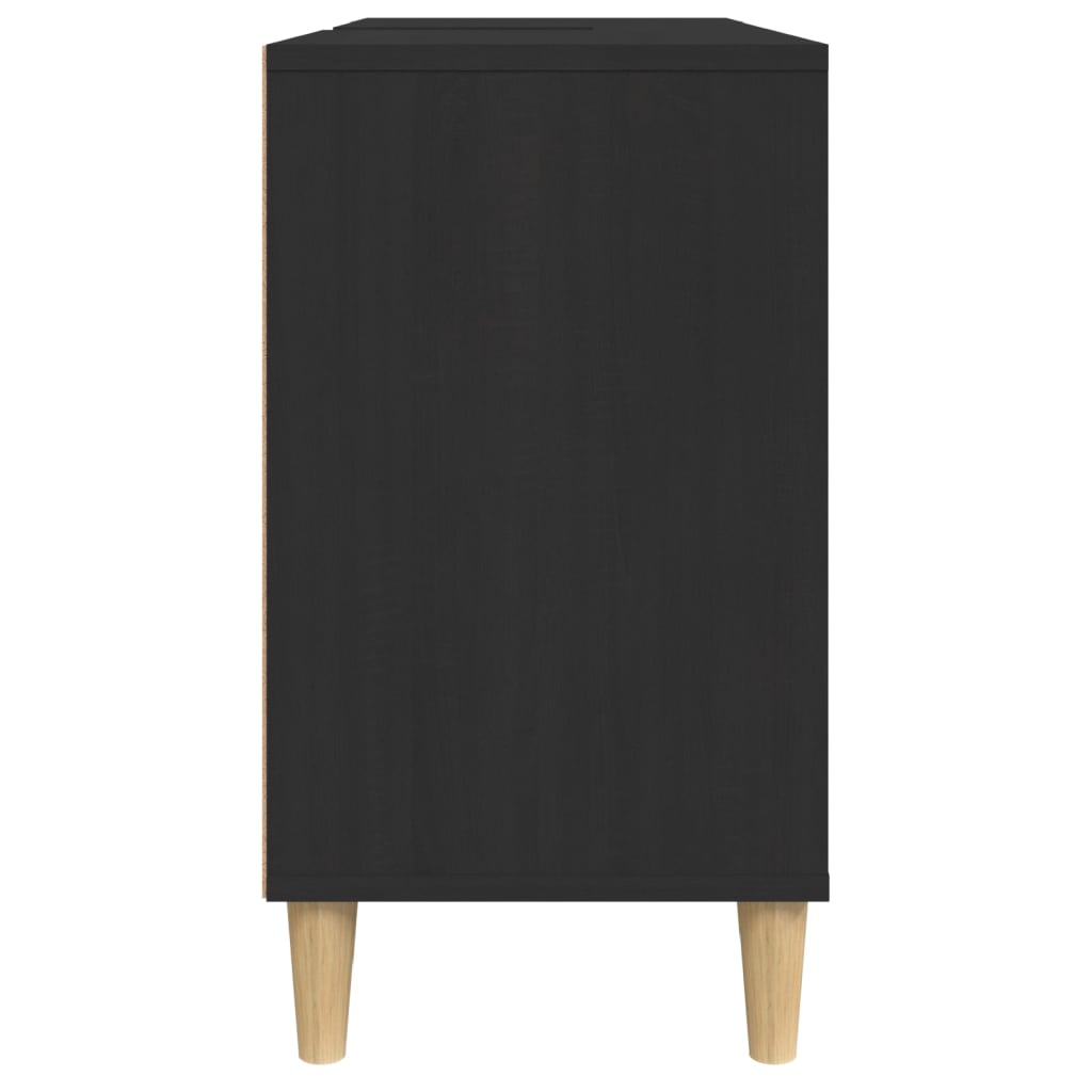 vidaXL Meuble d'évier noir 80x33x60 cm bois d'ingénierie