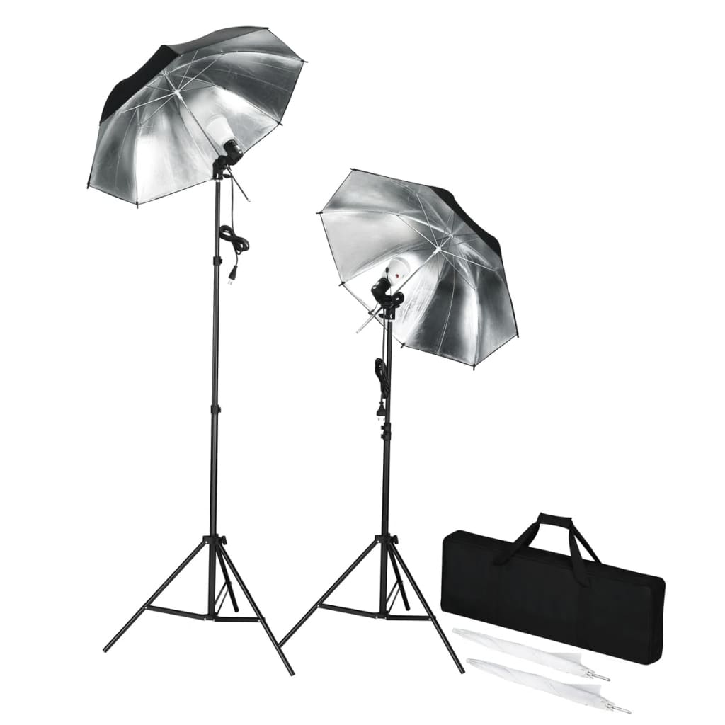 Kit de studio photo lampes flash pieds et parapluies