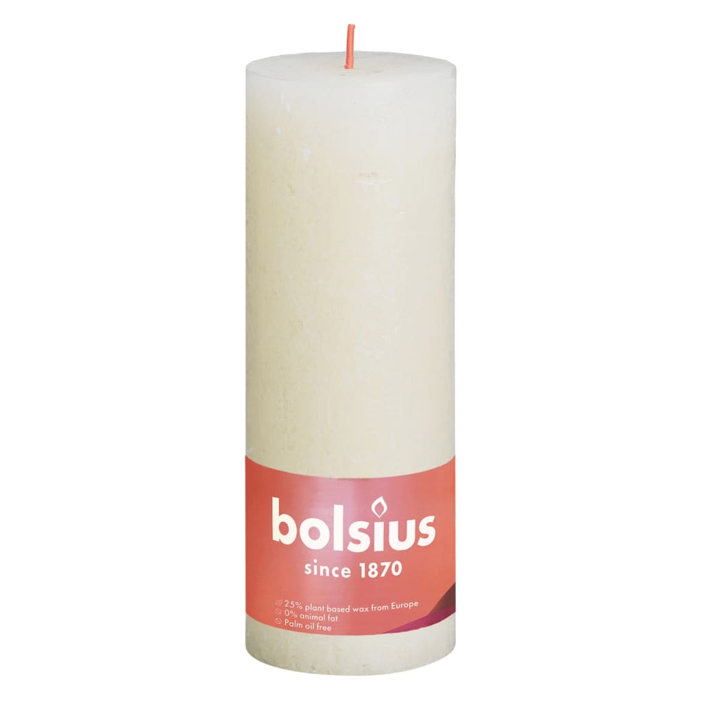 Bolsius Bougies pilier rustiques Shine 4 pcs 190x68 mm Perle douce