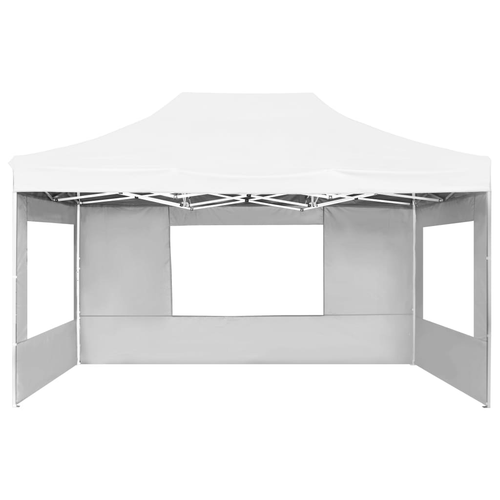 vidaXL Tente de réception pliable avec parois Aluminium 4,5x3 m Blanc