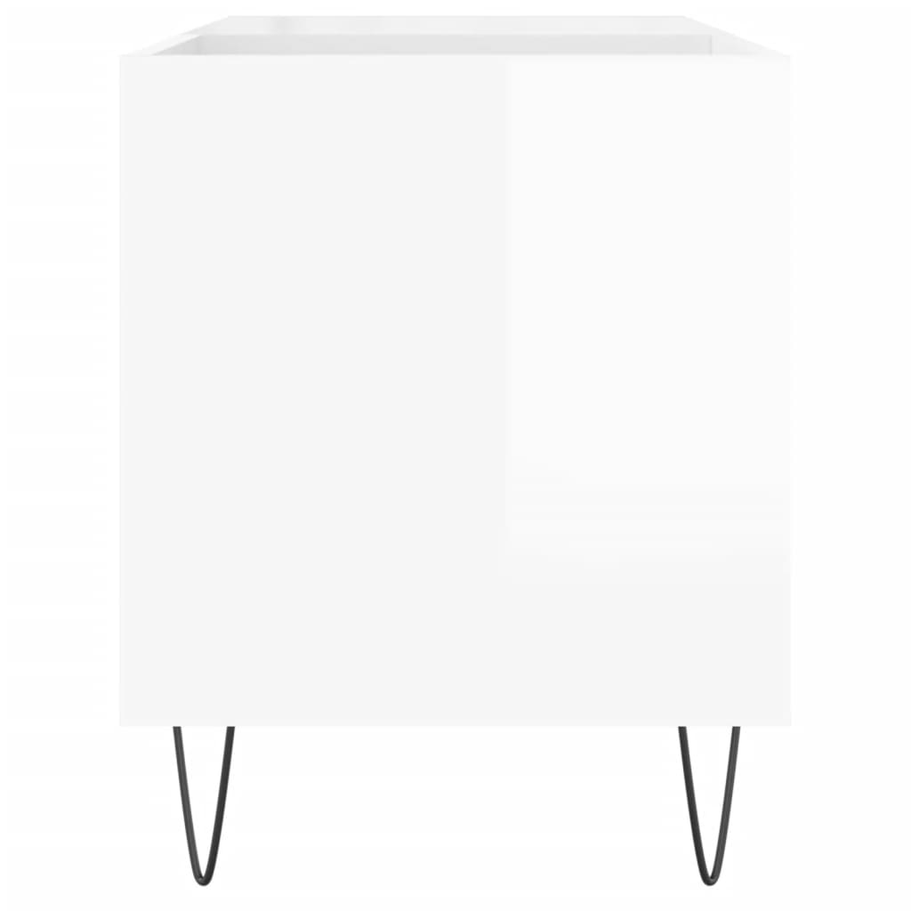 vidaXL Armoire à disques blanc brillant 85x38x48 cm bois d'ingénierie
