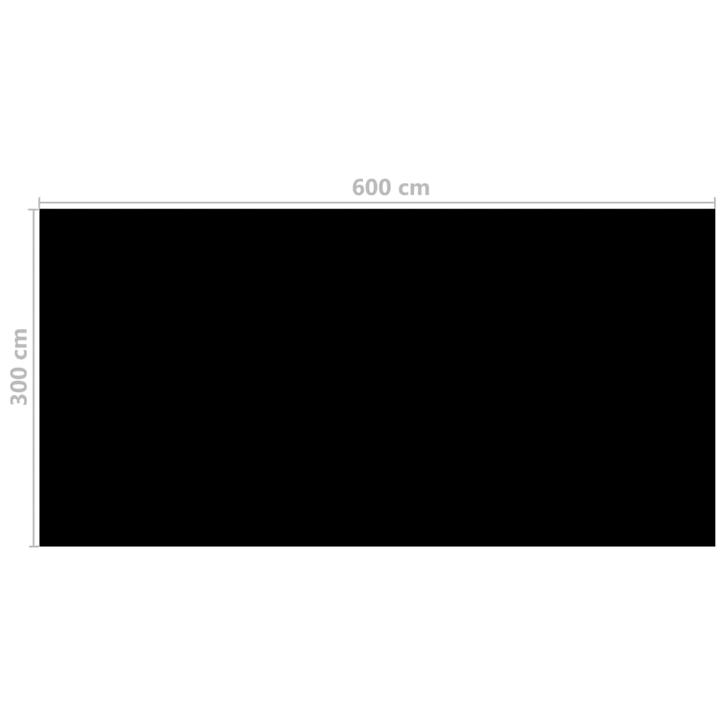 vidaXL Couverture de piscine Noir 600 x 300 cm PE