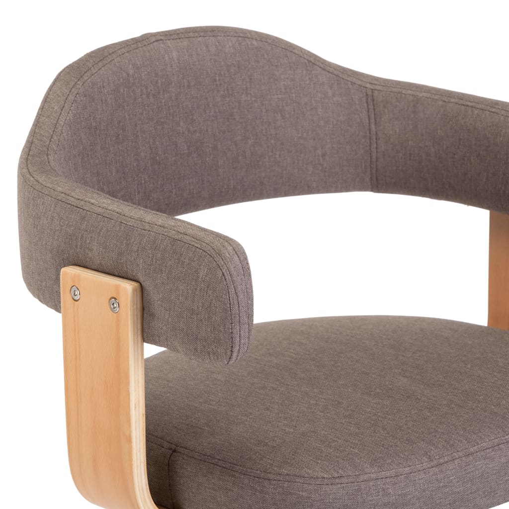 vidaXL Chaise pivotante de salle à manger Taupe Bois courbé et tissu