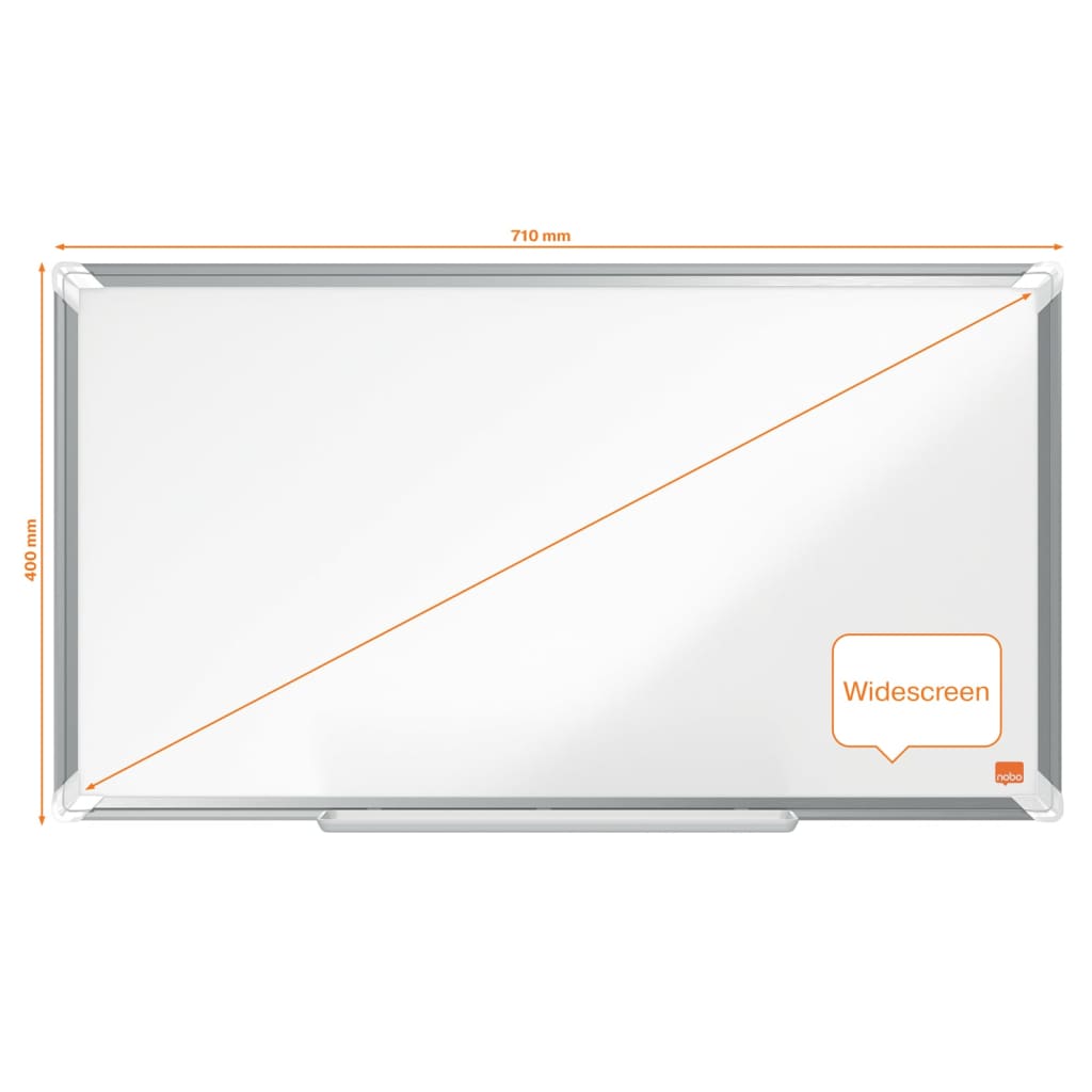 Nobo Tableau blanc magnétique écran large Premium Plus Acier 71x40 cm