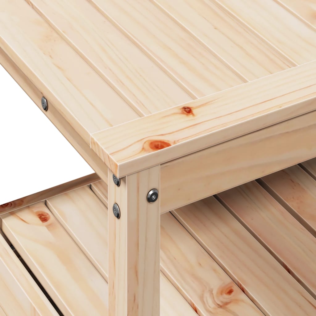 vidaXL Table de rempotage avec étagères 82,5x45x81 cm bois massif pin