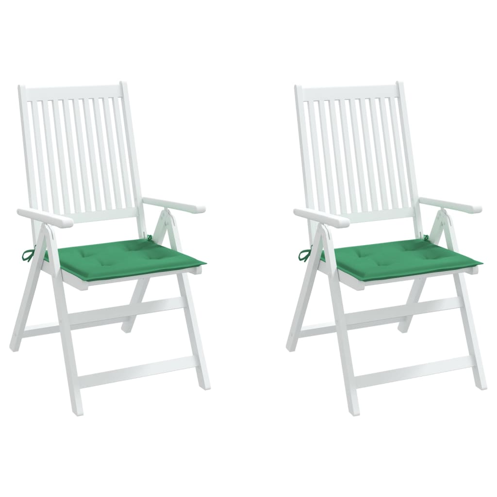vidaXL Coussins de chaise jardin lot de 2 vert 40x40x3 cm tissu oxford