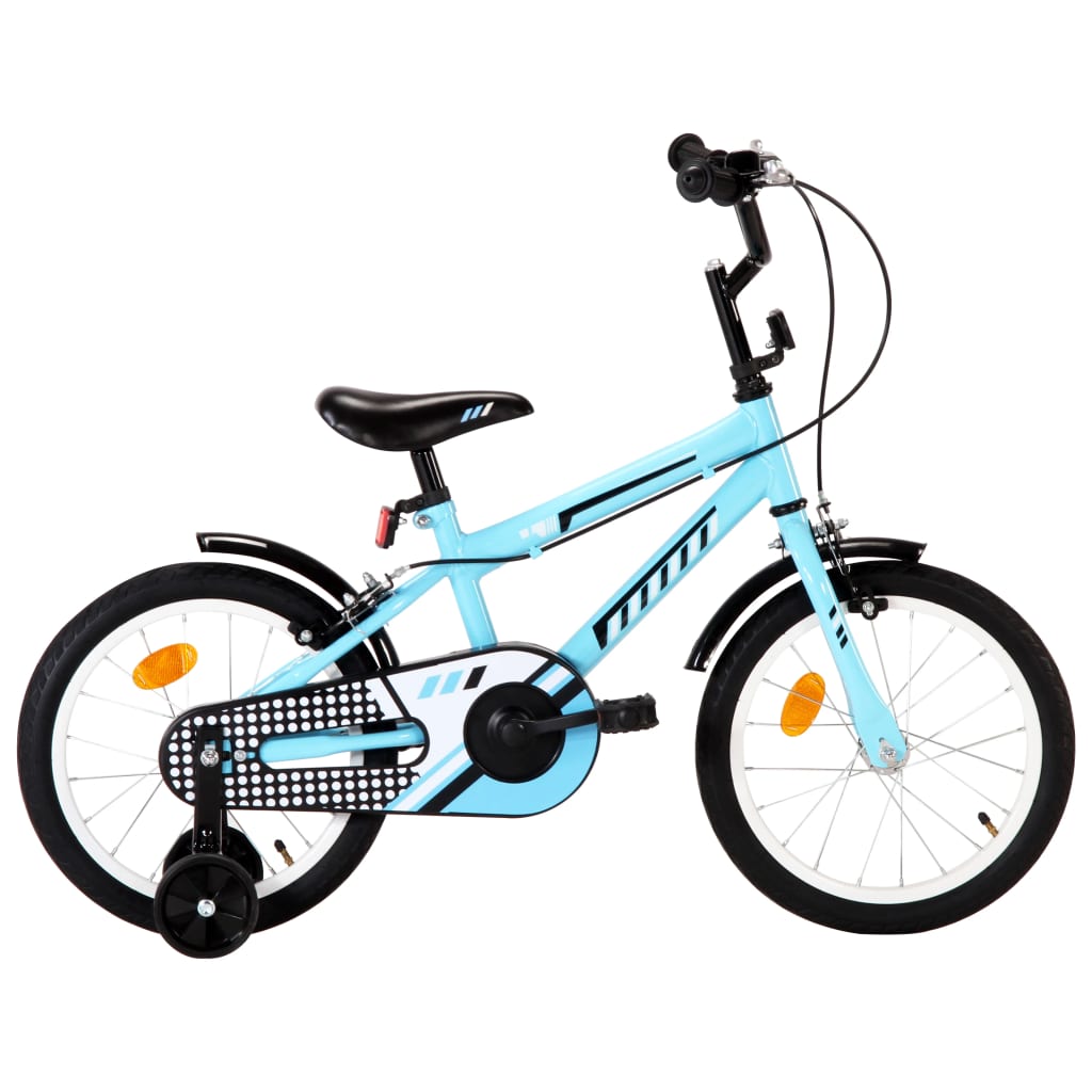 vidaXL Vélo pour enfants 16 pouces Noir et bleu