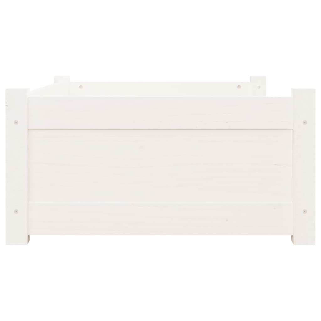 vidaXL Lit pour chien Blanc 75,5x55,5x28 cm Bois de pin solide