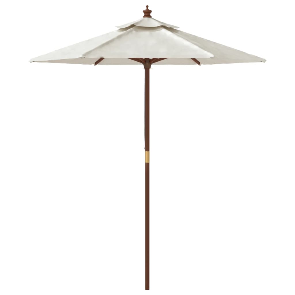 vidaXL Parasol de jardin avec mât en bois sable 196x231 cm