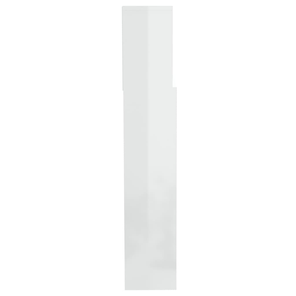 vidaXL Armoire de tête de lit Blanc brillant 200x19x103,5 cm