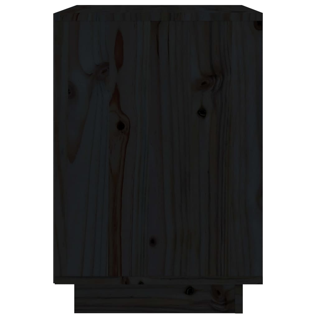 vidaXL Table de chevet Noir 40x35x50 cm Bois de pin solide