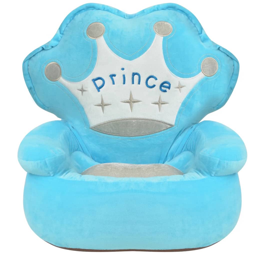 vidaXL Chaise en peluche pour enfants Prince Bleu