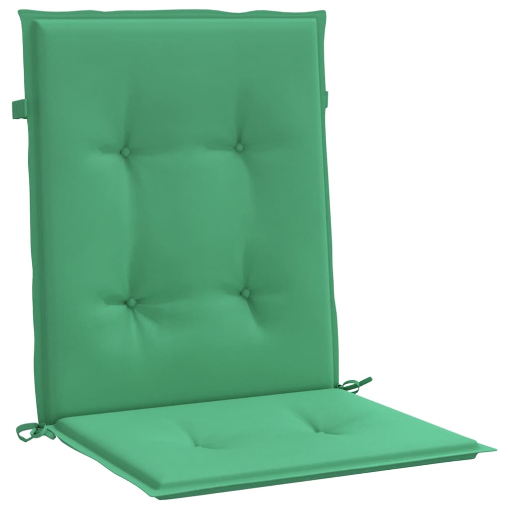 vidaXL Coussins de chaise de jardin à dossier bas lot de 2 vert