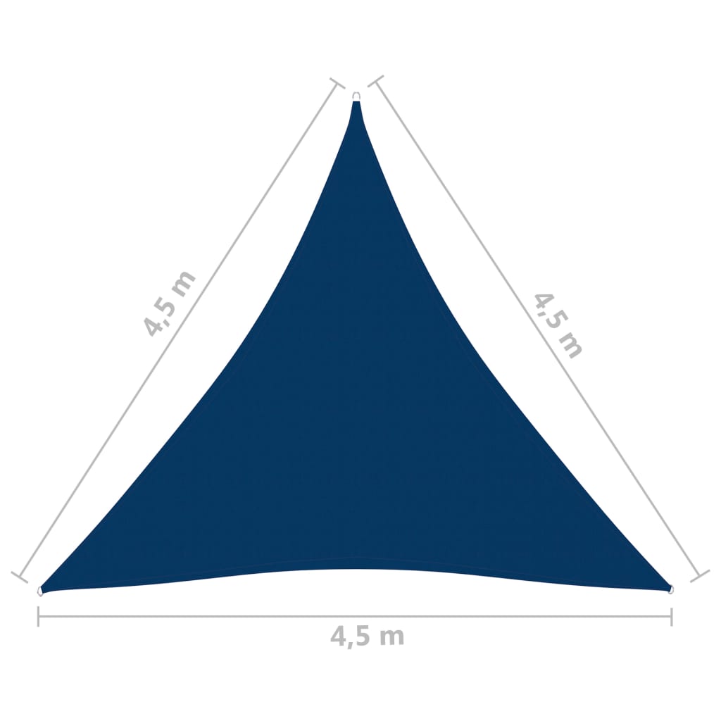 vidaXL Voile de parasol Tissu Oxford triangulaire 4,5x4,5x4,5 m Bleu