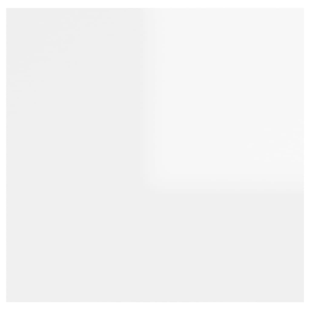 vidaXL Tables de chevet 2 pcs Blanc brillant 30,5x30x30 cm Aggloméré