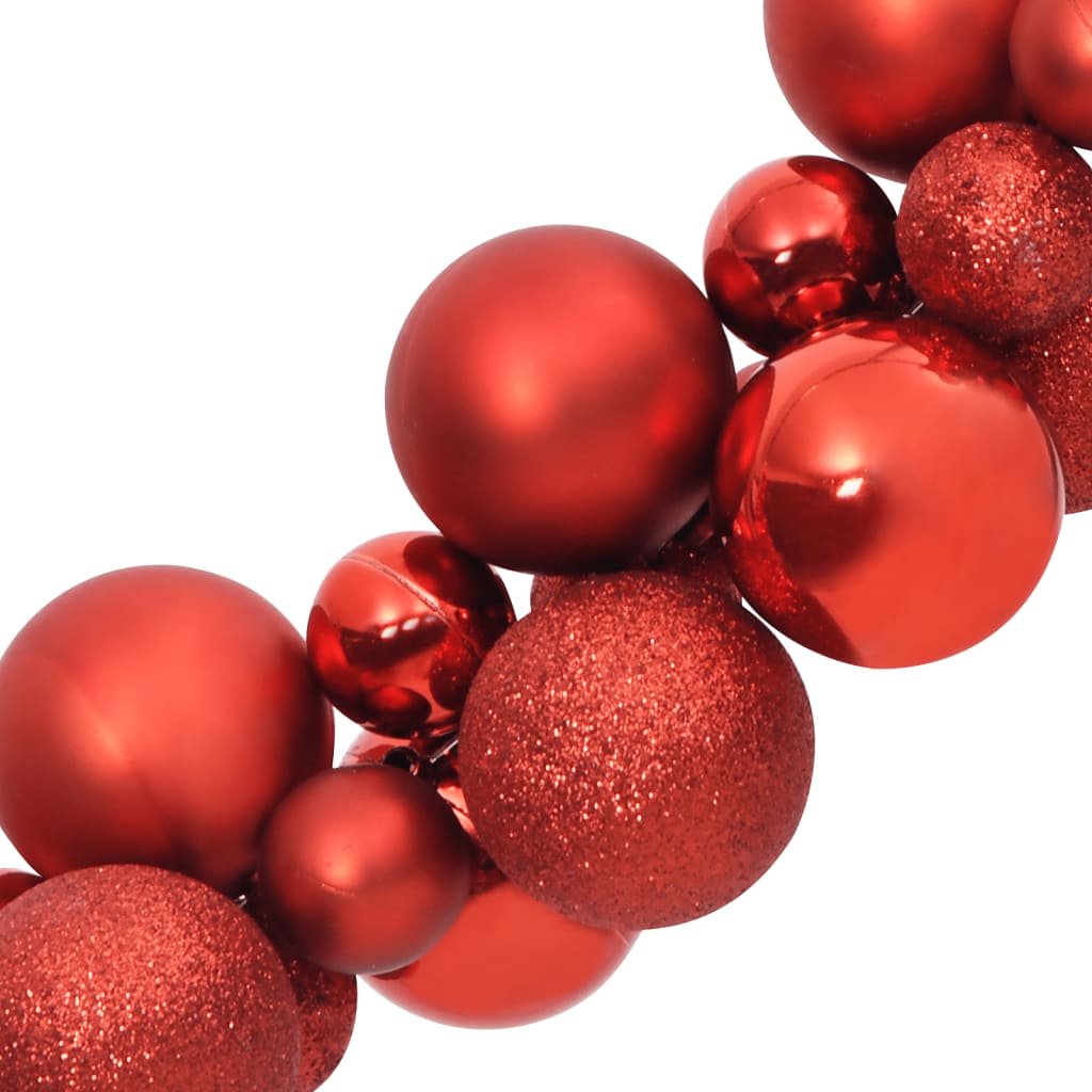 vidaXL Guirlande de Noël avec boules rouge 175 cm polystyrène