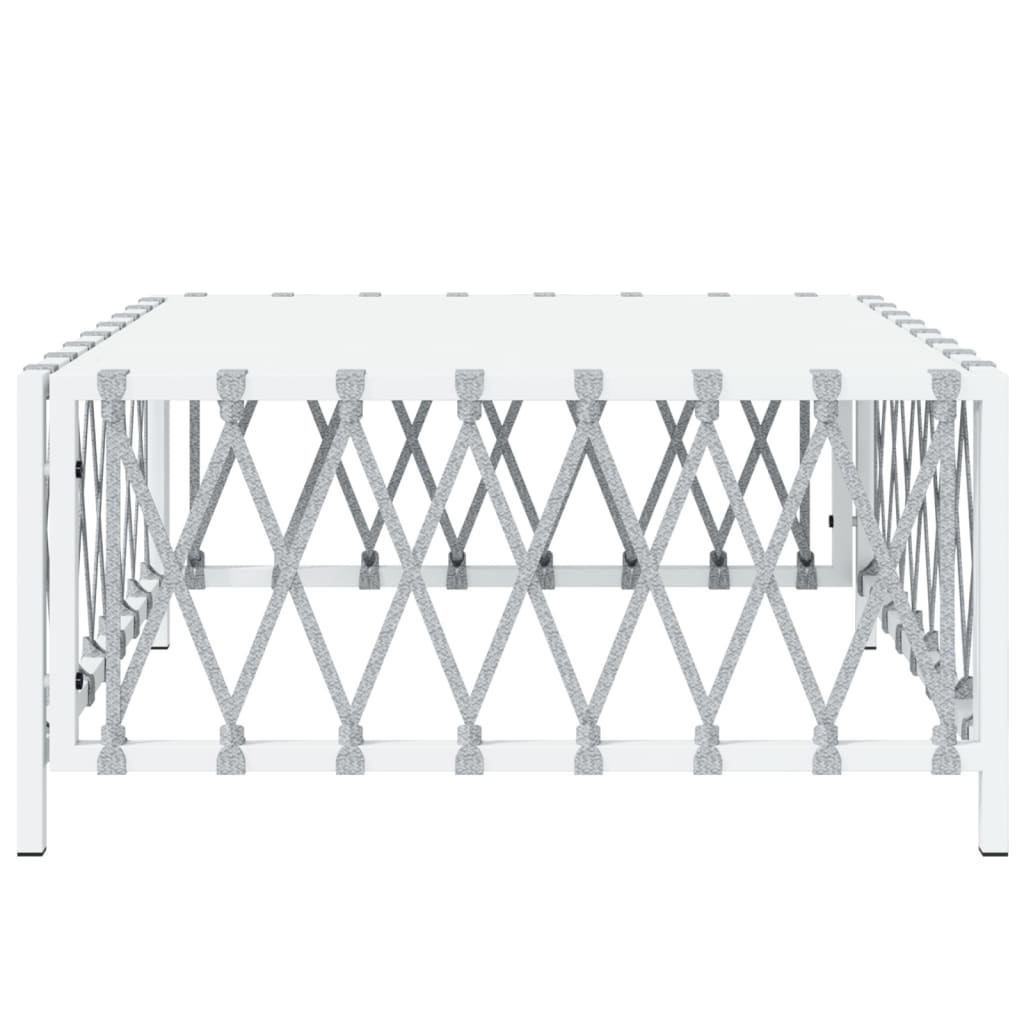 vidaXL Table de jardin blanc 70x70x34 cm tissu tissé