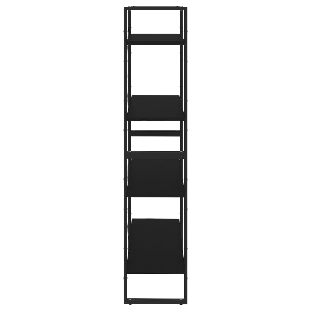 vidaXL Bibliothèque à 4 niveaux Noir 80x30x140 cm Aggloméré