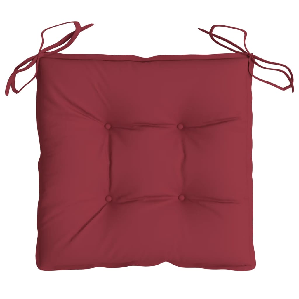 vidaXL Coussins de chaise 2 pcs rouge bordeaux 40x40x7 cm tissu oxford
